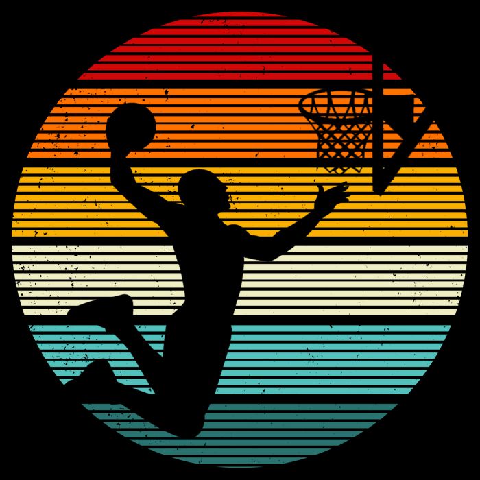Basketball Player Dunk Retro Sunset Cooling Performance Long Sleeve Crew