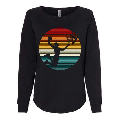 Basketball Player Dunk Retro Sunset Womens California Wash Sweatshirt