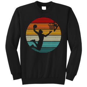 Basketball Player Dunk Retro Sunset Tall Sweatshirt