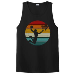 Basketball Player Dunk Retro Sunset PosiCharge Competitor Tank