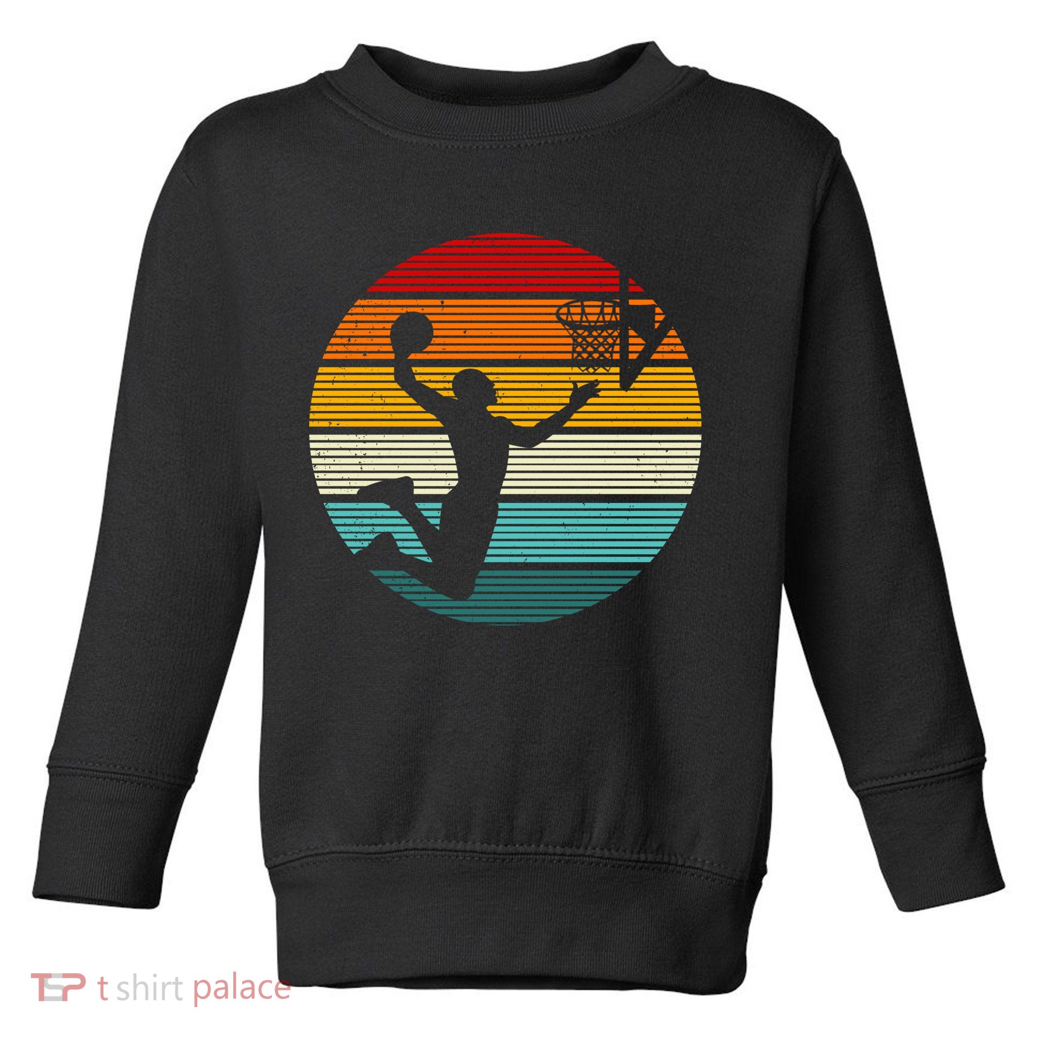 Basketball Player Dunk Retro Sunset Toddler Sweatshirt