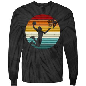 Basketball Player Dunk Retro Sunset Tie-Dye Long Sleeve Shirt