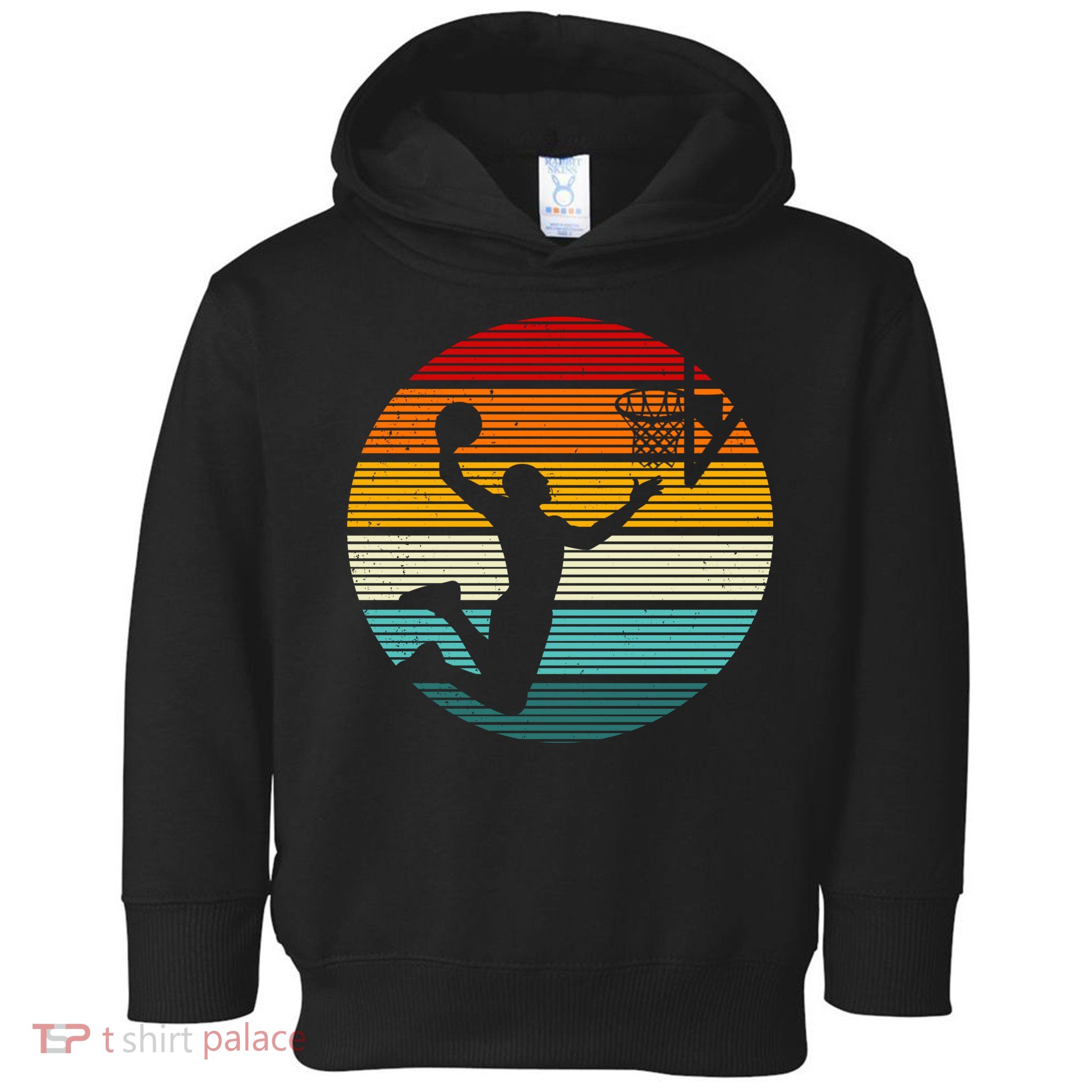 Basketball Player Dunk Retro Sunset Toddler Hoodie