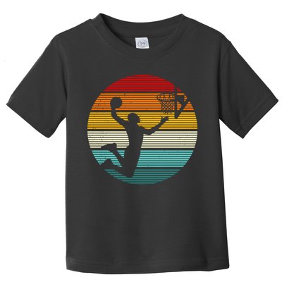 Basketball Player Dunk Retro Sunset Toddler T-Shirt