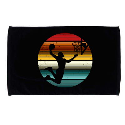 Basketball Player Dunk Retro Sunset Microfiber Hand Towel