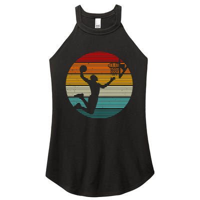 Basketball Player Dunk Retro Sunset Women's Perfect Tri Rocker Tank