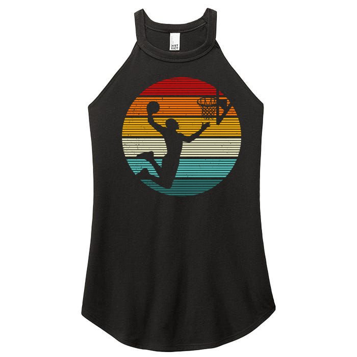 Basketball Player Dunk Retro Sunset Women's Perfect Tri Rocker Tank