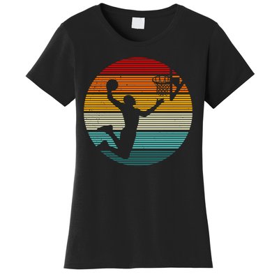 Basketball Player Dunk Retro Sunset Women's T-Shirt