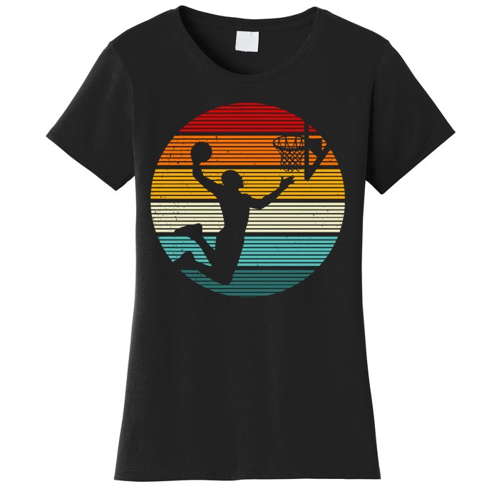 Basketball Player Dunk Retro Sunset Women's T-Shirt