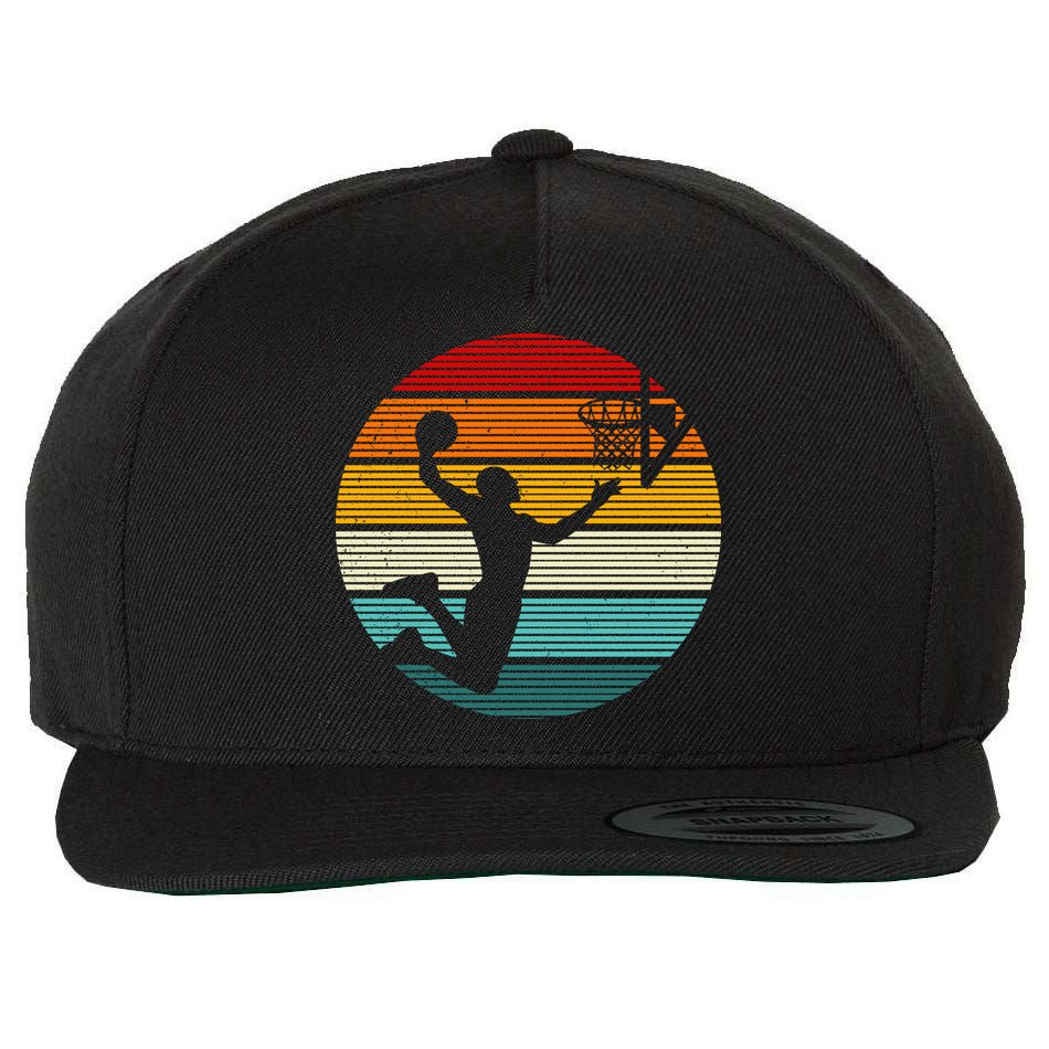 Basketball Player Dunk Retro Sunset Wool Snapback Cap