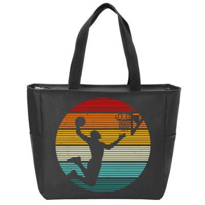 Basketball Player Dunk Retro Sunset Zip Tote Bag