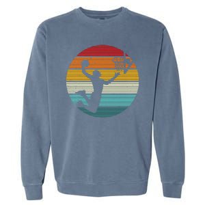 Basketball Player Dunk Retro Sunset Garment-Dyed Sweatshirt