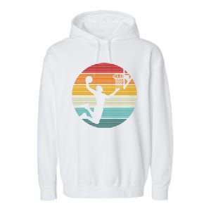 Basketball Player Dunk Retro Sunset Garment-Dyed Fleece Hoodie