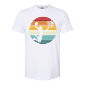 Basketball Player Dunk Retro Sunset Softstyle CVC T-Shirt