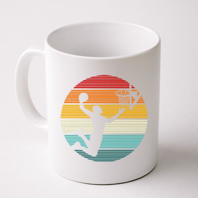 Basketball Player Dunk Retro Sunset Coffee Mug