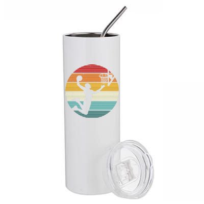 Basketball Player Dunk Retro Sunset Stainless Steel Tumbler