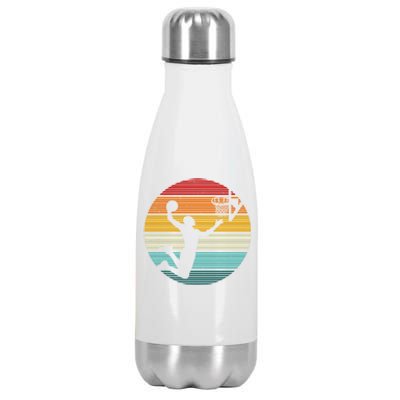 Basketball Player Dunk Retro Sunset Stainless Steel Insulated Water Bottle