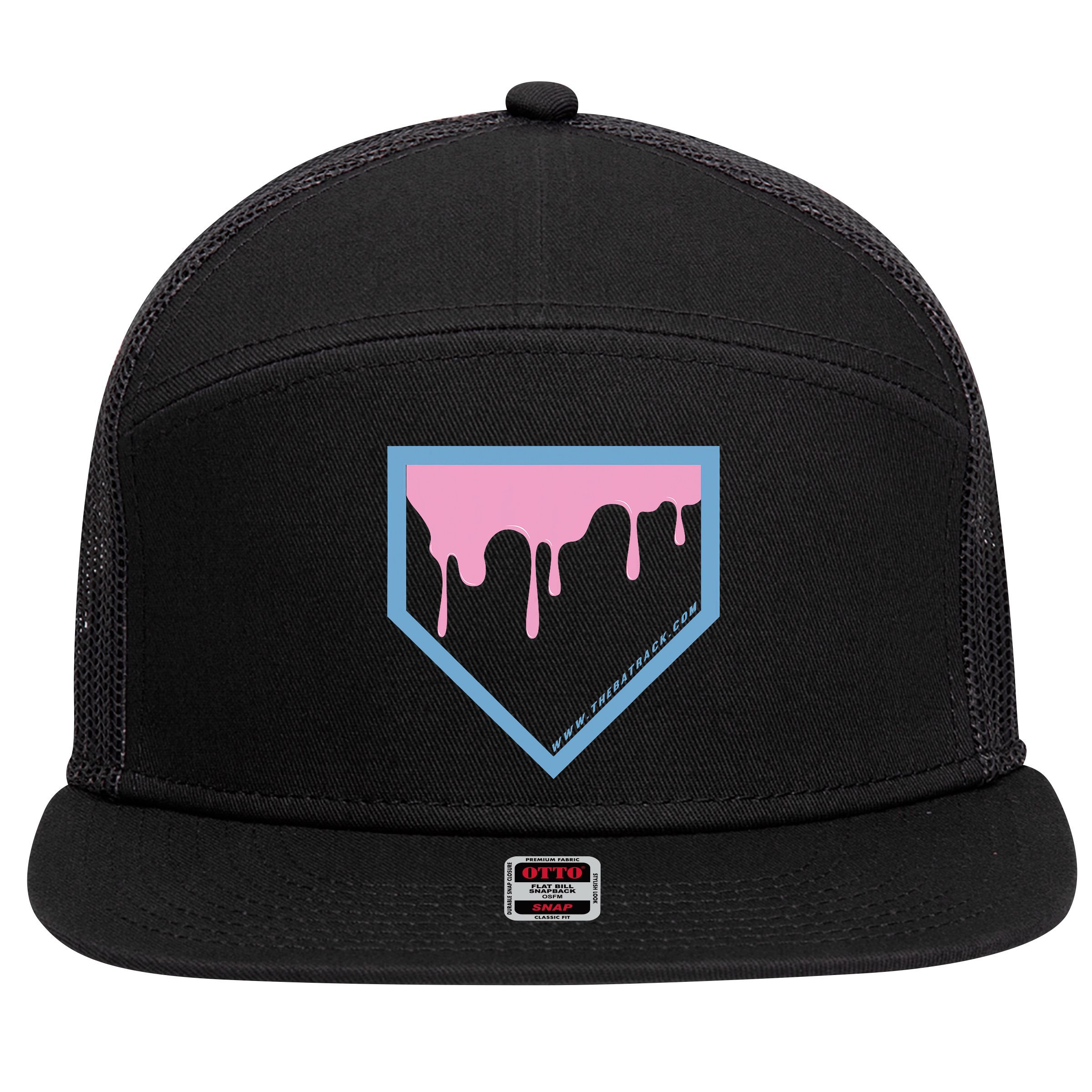 Baseball Plate Drip 2 7 Panel Mesh Trucker Snapback Hat