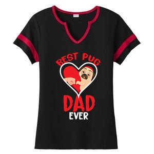 Best Pug Dad Ever Gift Ladies Halftime Notch Neck Tee