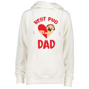 Best Pug Dad Ever Gift Womens Funnel Neck Pullover Hood