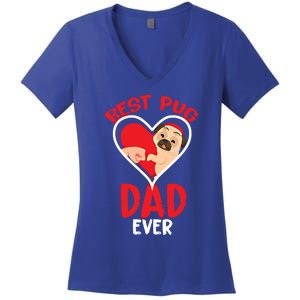 Best Pug Dad Ever Gift Women's V-Neck T-Shirt