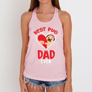 Best Pug Dad Ever Gift Women's Knotted Racerback Tank