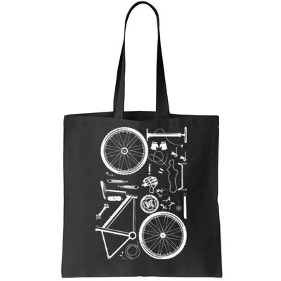 Bike Parts Downhill Rider Mountainbike MTB Cycling Tote Bag