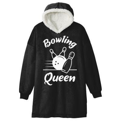 Bowling Player Die Queen Will Bowling Team Bowler Hooded Wearable Blanket