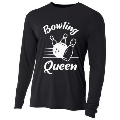 Bowling Player Die Queen Will Bowling Team Bowler Cooling Performance Long Sleeve Crew