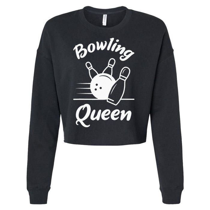Bowling Player Die Queen Will Bowling Team Bowler Cropped Pullover Crew