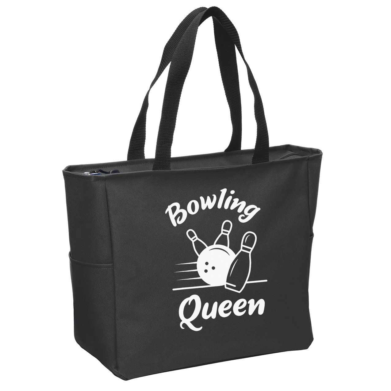 Bowling Player Die Queen Will Bowling Team Bowler Zip Tote Bag