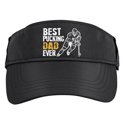 Best Pucking Dad Ever Retro Ice Hockey Coach On Fathers Day Adult Drive Performance Visor