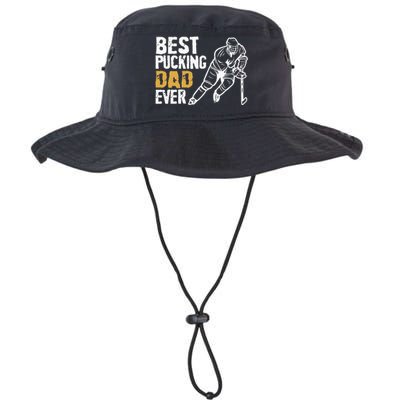 Best Pucking Dad Ever Retro Ice Hockey Coach On Fathers Day Legacy Cool Fit Booney Bucket Hat