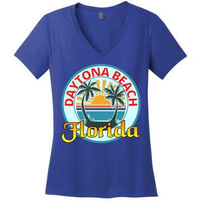 Beach Please Daytona Beach Florida Beach Spring Break Gift Women's V-Neck T-Shirt