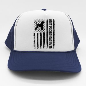 Best Poodle Dog Dad Ever American Flag Gift Trucker Hat