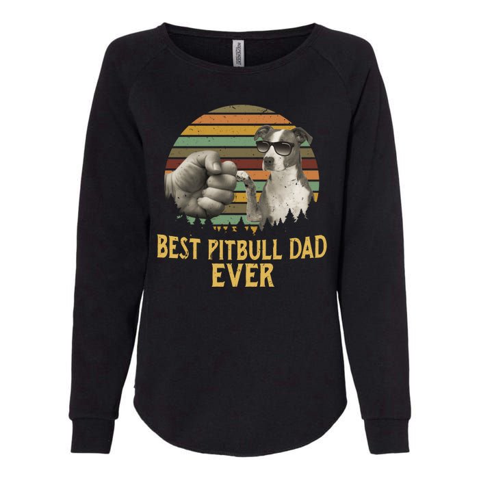 Best Pitbull Dad Ever Vintage Sunset Retro Womens California Wash Sweatshirt