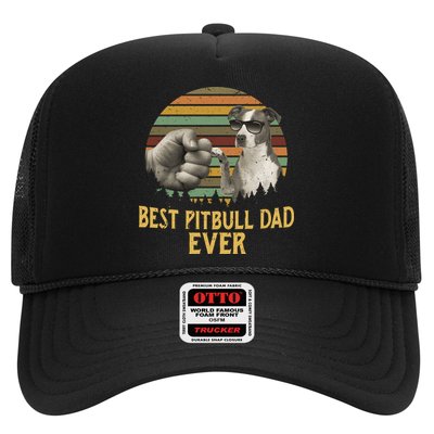 Best Pitbull Dad Ever Vintage Sunset Retro Trucker Hat