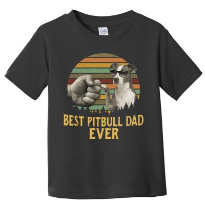 Best Pitbull Dad Ever Vintage Sunset Retro Toddler T-Shirt