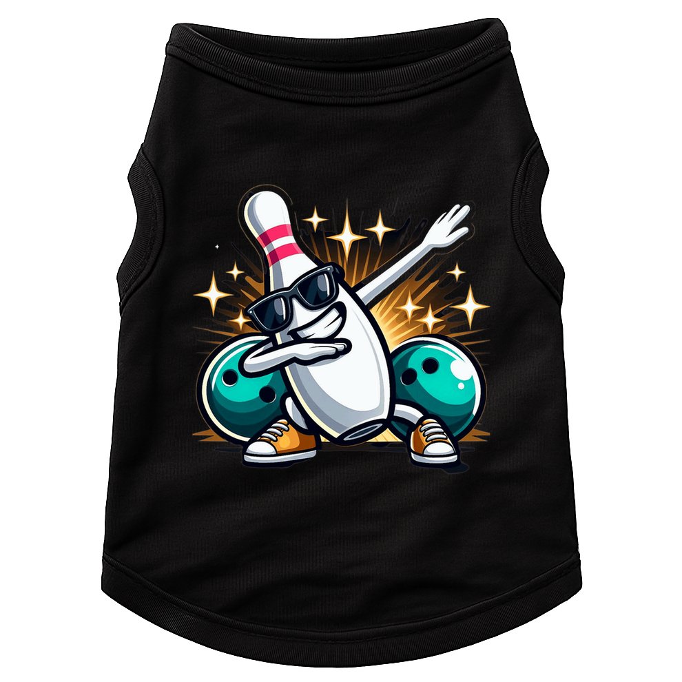 Bowling Pin Dabbing Sunglasses Bowler Player Doggie Tank