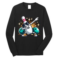Bowling Pin Dabbing Sunglasses Bowler Player Long Sleeve Shirt