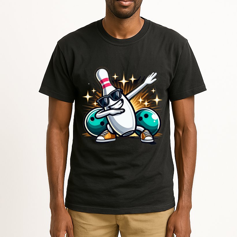 Bowling Pin Dabbing Sunglasses Bowler Player Tall T-Shirt
