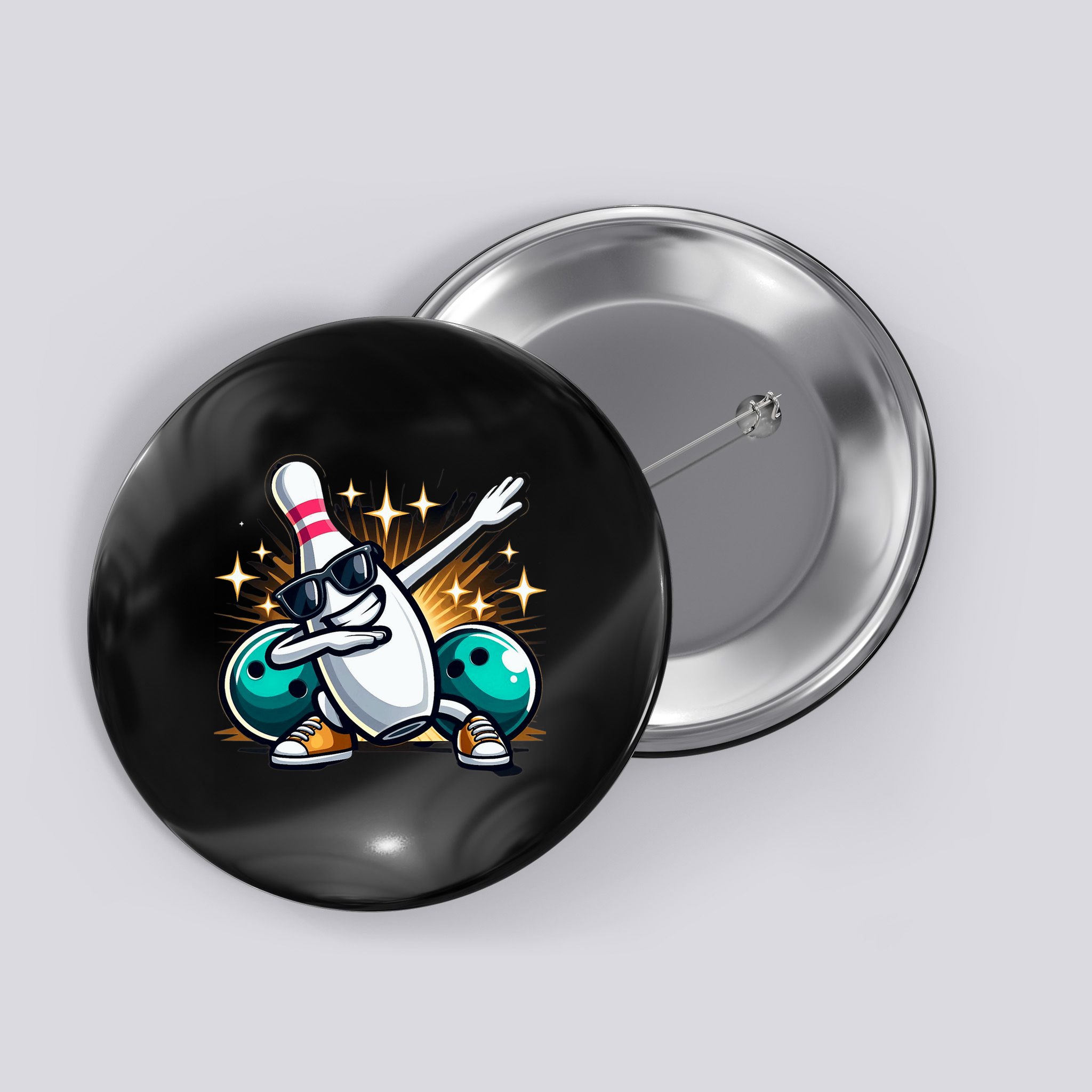 Bowling Pin Dabbing Sunglasses Bowler Player Button