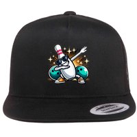 Bowling Pin Dabbing Sunglasses Bowler Player Flat Bill Trucker Hat