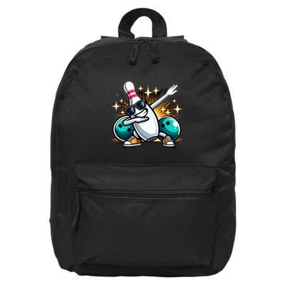 Bowling Pin Dabbing Sunglasses Bowler Player 16 in Basic Backpack