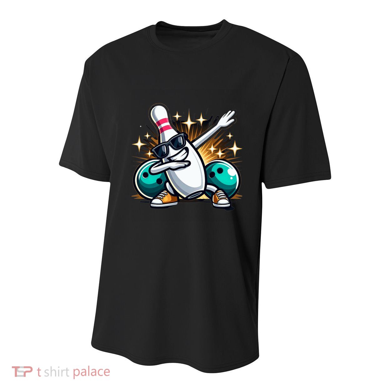Bowling Pin Dabbing Sunglasses Bowler Player Youth Performance Sprint T-Shirt