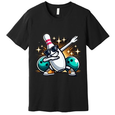 Bowling Pin Dabbing Sunglasses Bowler Player Premium T-Shirt