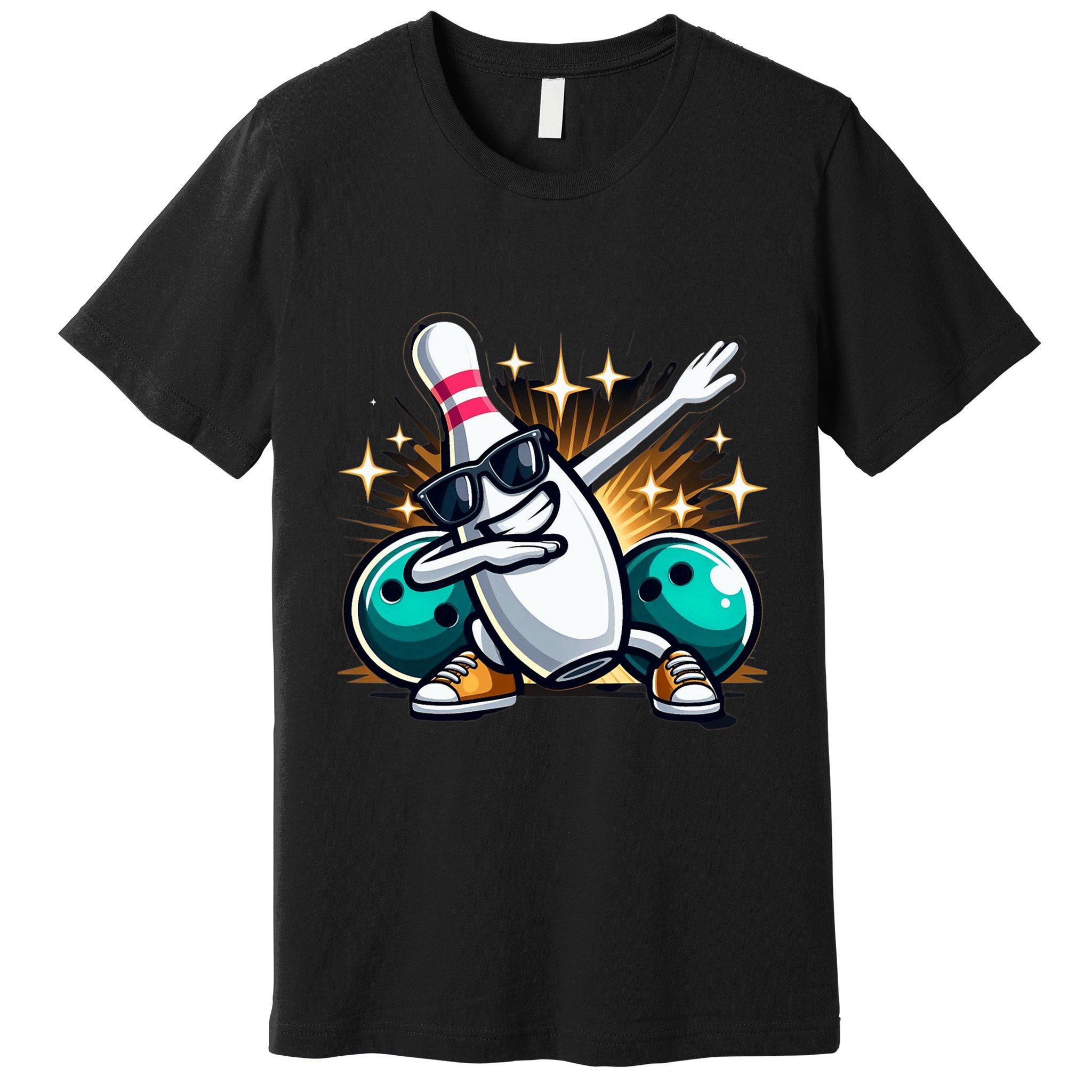Bowling Pin Dabbing Sunglasses Bowler Player Premium T-Shirt