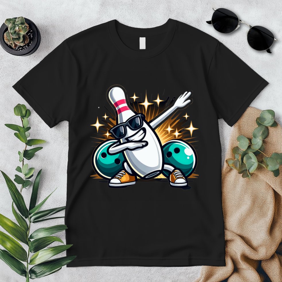 Bowling Pin Dabbing Sunglasses Bowler Player Premium T-Shirt