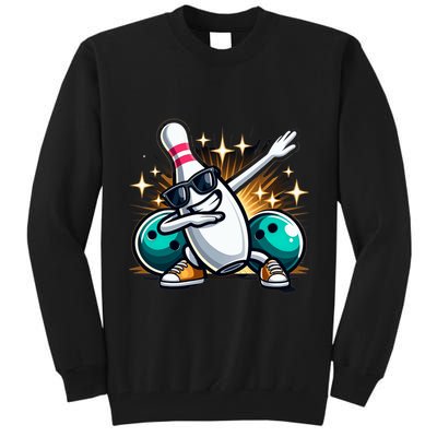 Bowling Pin Dabbing Sunglasses Bowler Player Tall Sweatshirt