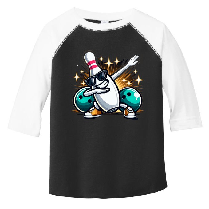 Bowling Pin Dabbing Sunglasses Bowler Player Toddler Fine Jersey T-Shirt